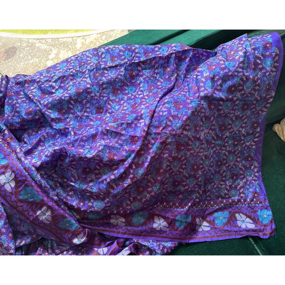 Gorgeous Vintage Purple Silk Sari Saree Silk 70s 1970s Sewing India - Picture 6 of 11